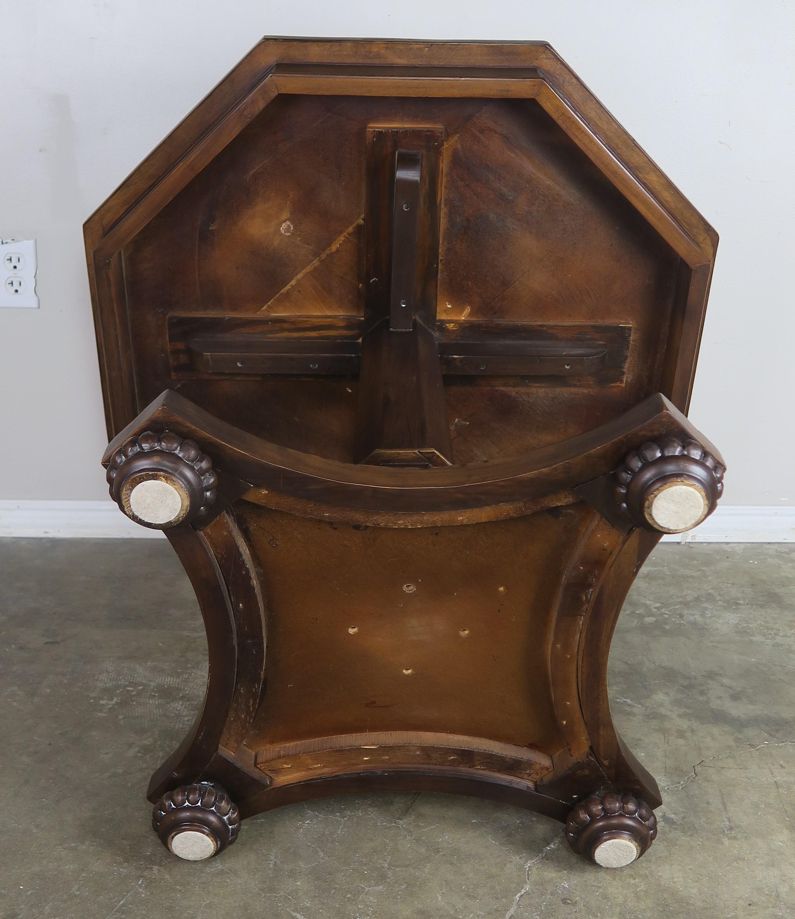 Inlaid Octagonal Table with Star Design, 20th Century 4