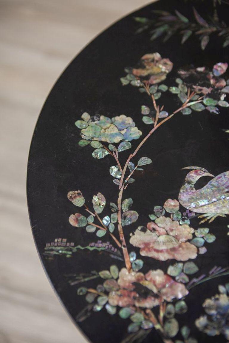 Mother-of-Pearl Inlaid Oriental Tea Table From the Early 20th Century For Sale
