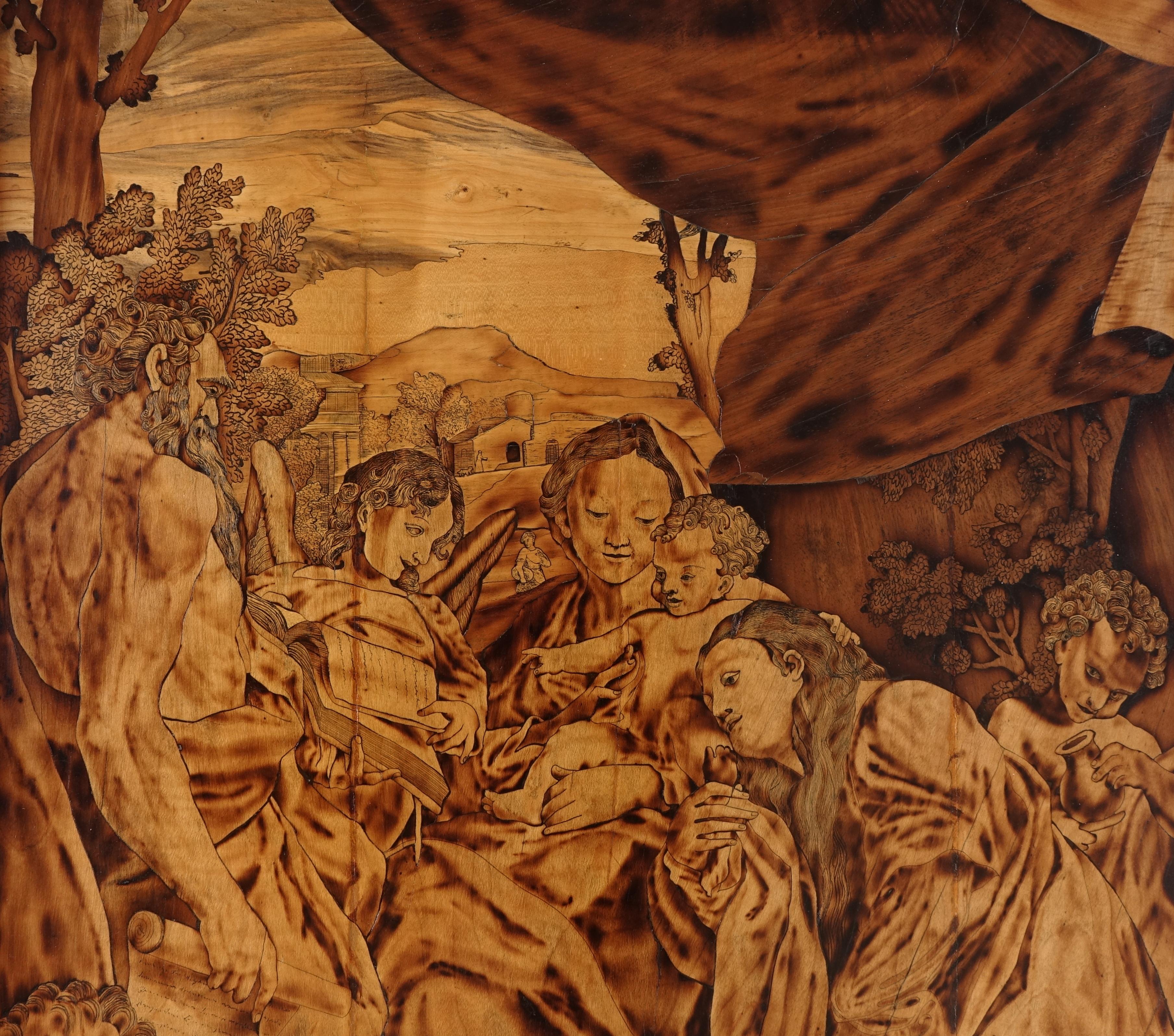 Inlaid Panel Painting, Inlay by Giovanni Maffezzoli, Madonna Di San Girolamo In Good Condition In Milano, IT