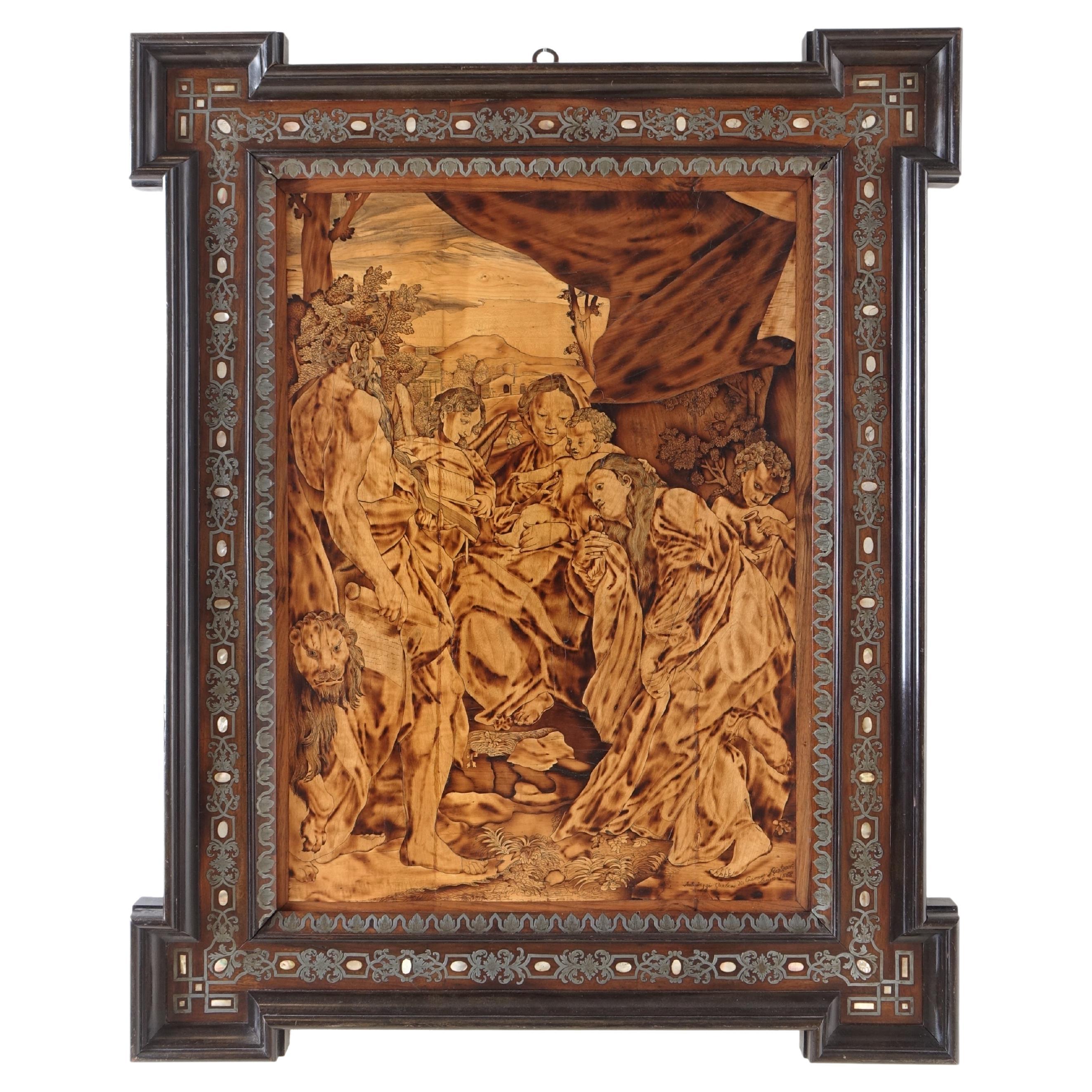 Inlaid Panel Painting, Inlay by Giovanni Maffezzoli, Madonna Di San Girolamo