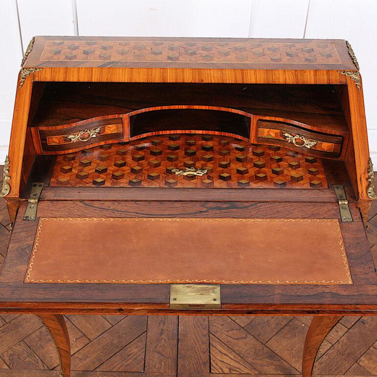 French Inlaid Parquetry Desk or Writing Table For Sale