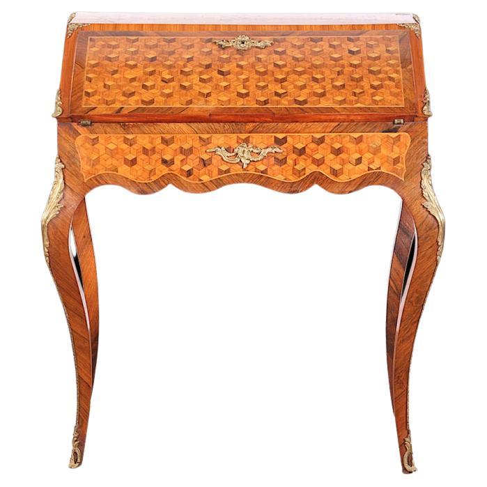 Inlaid Parquetry Desk or Writing Table For Sale