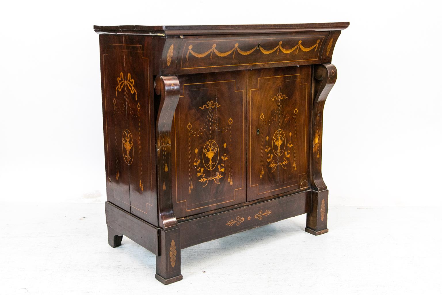 Inlaid Regency Console Cabinet For Sale 4
