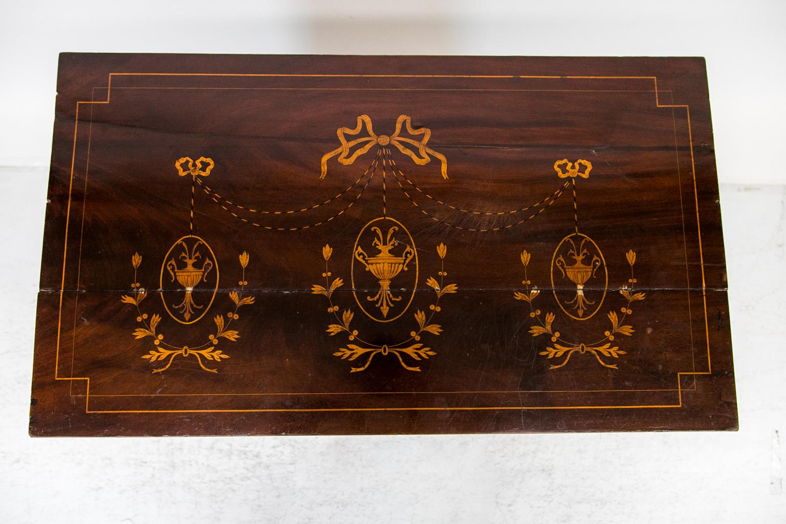 English Inlaid Regency Console Cabinet For Sale