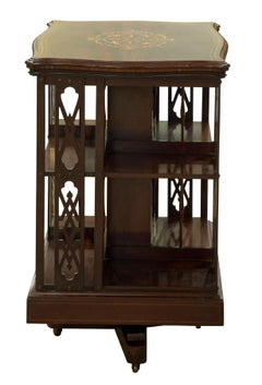 Inlaid Revolving Bookcase, circa 1900