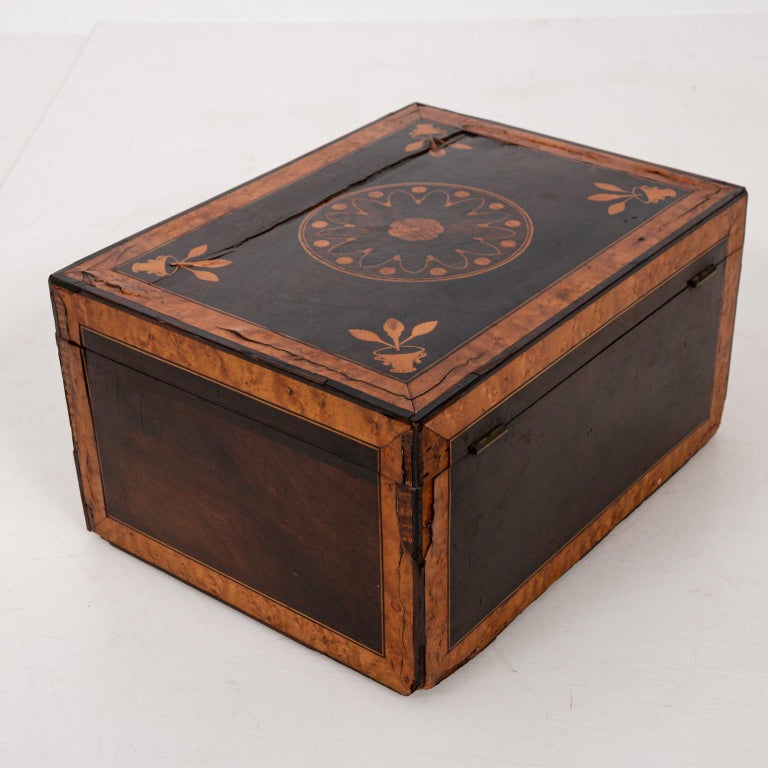 Inlaid Rosewood Jewelry Box For Sale at 1stDibs