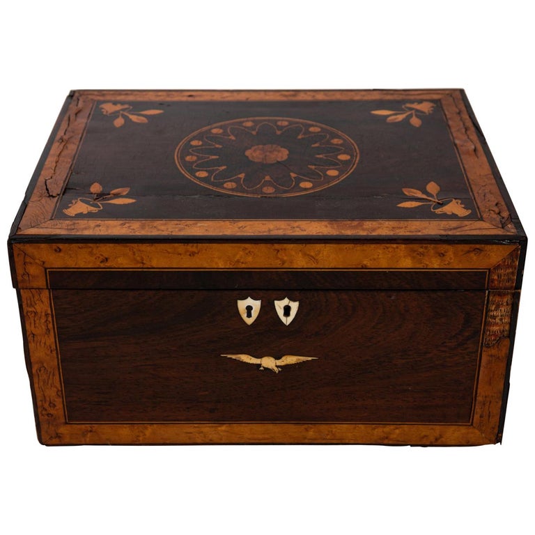 Inlaid Rosewood Jewellery Box For Sale at 1stDibs