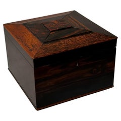 Inlaid Rosewood Square Lidded Box