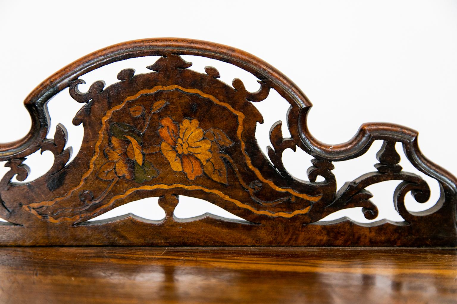 English Inlaid Rosewood Three-Tier Shelf