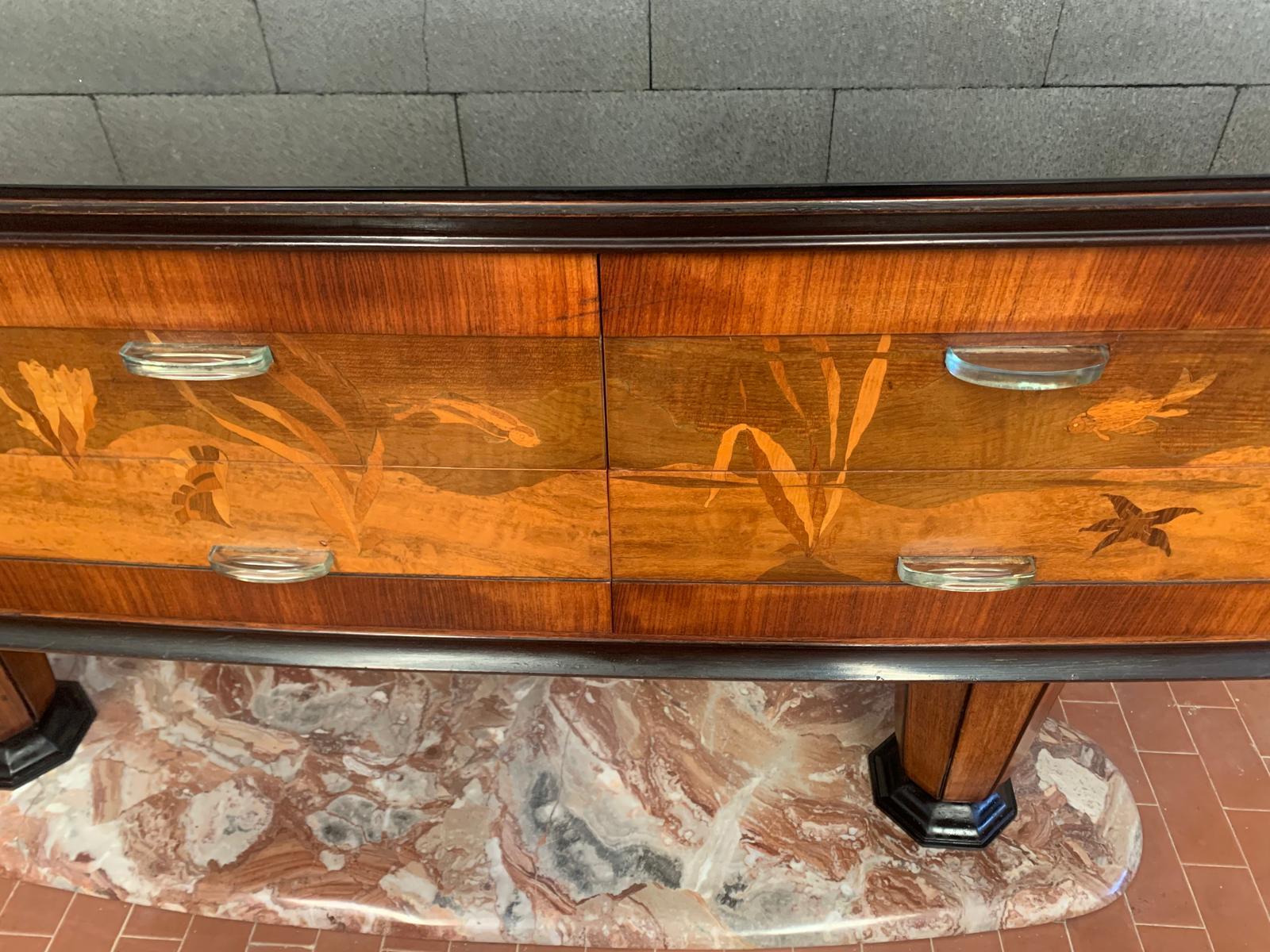Ensemble de salon en marqueterie par Dassi Mobili Moderni, années 1950, ensemble de 12 pièces en vente 7
