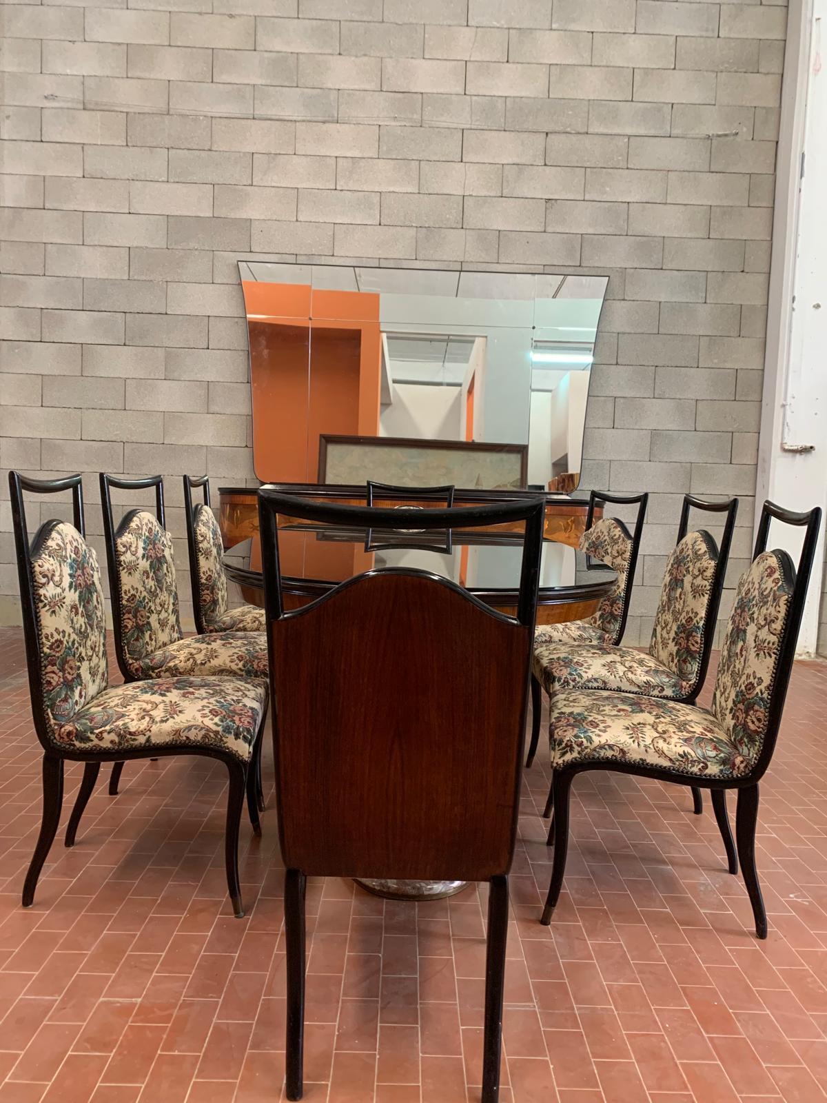 italien Ensemble de salon en marqueterie par Dassi Mobili Moderni, années 1950, ensemble de 12 pièces en vente