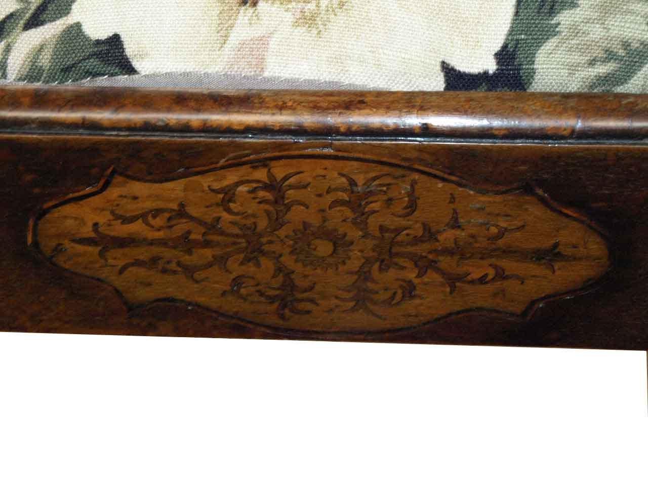 Inlay Inlaid Seaweed Marquetry Queen Anne Side Chair For Sale