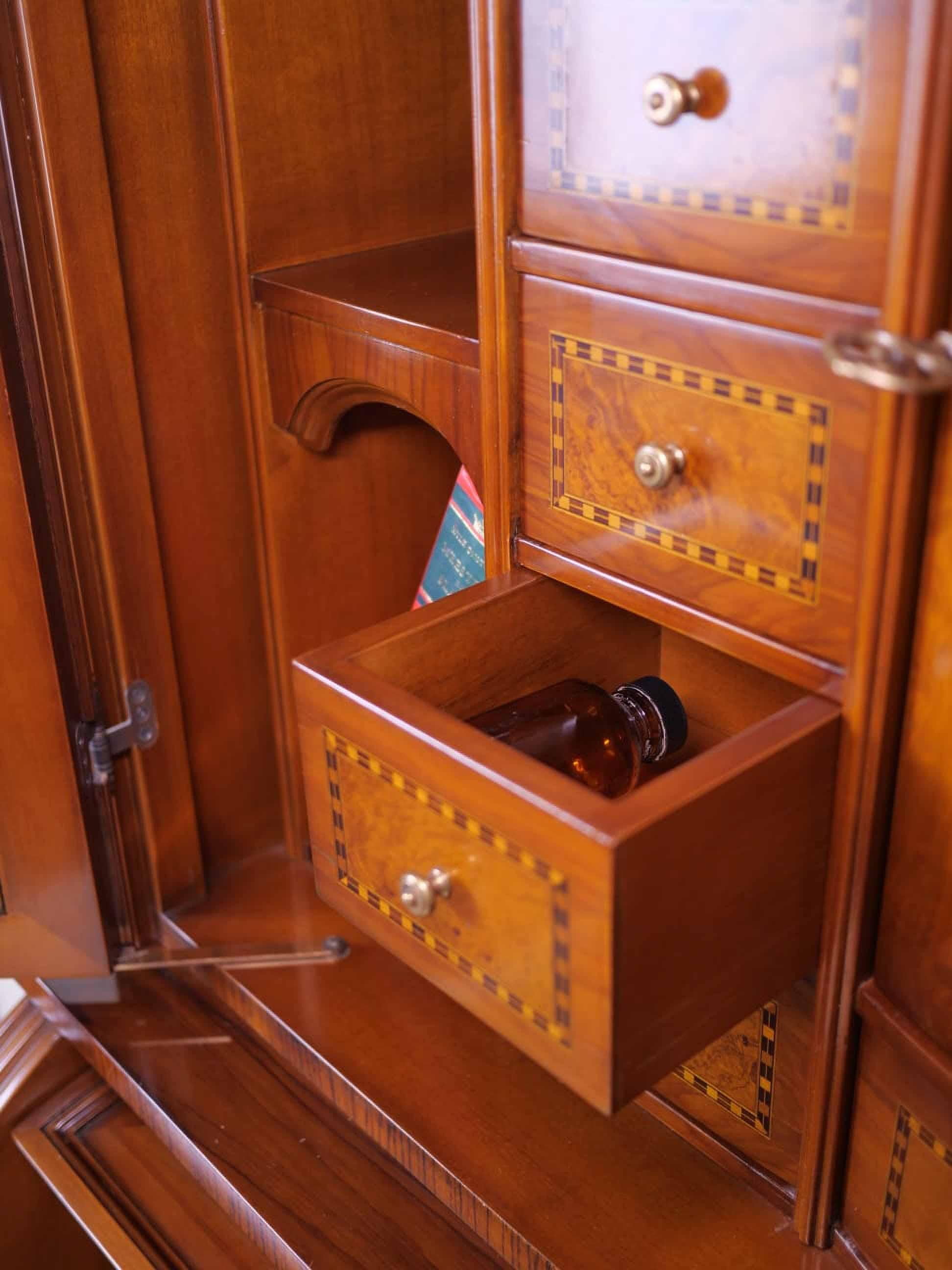 Inlaid secretary with bookcase and desk For Sale 4