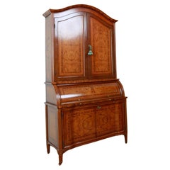 Inlaid secretary with bookcase and desk