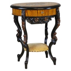 Inlaid Sewing Table of Various Woods from the Late 19th Century