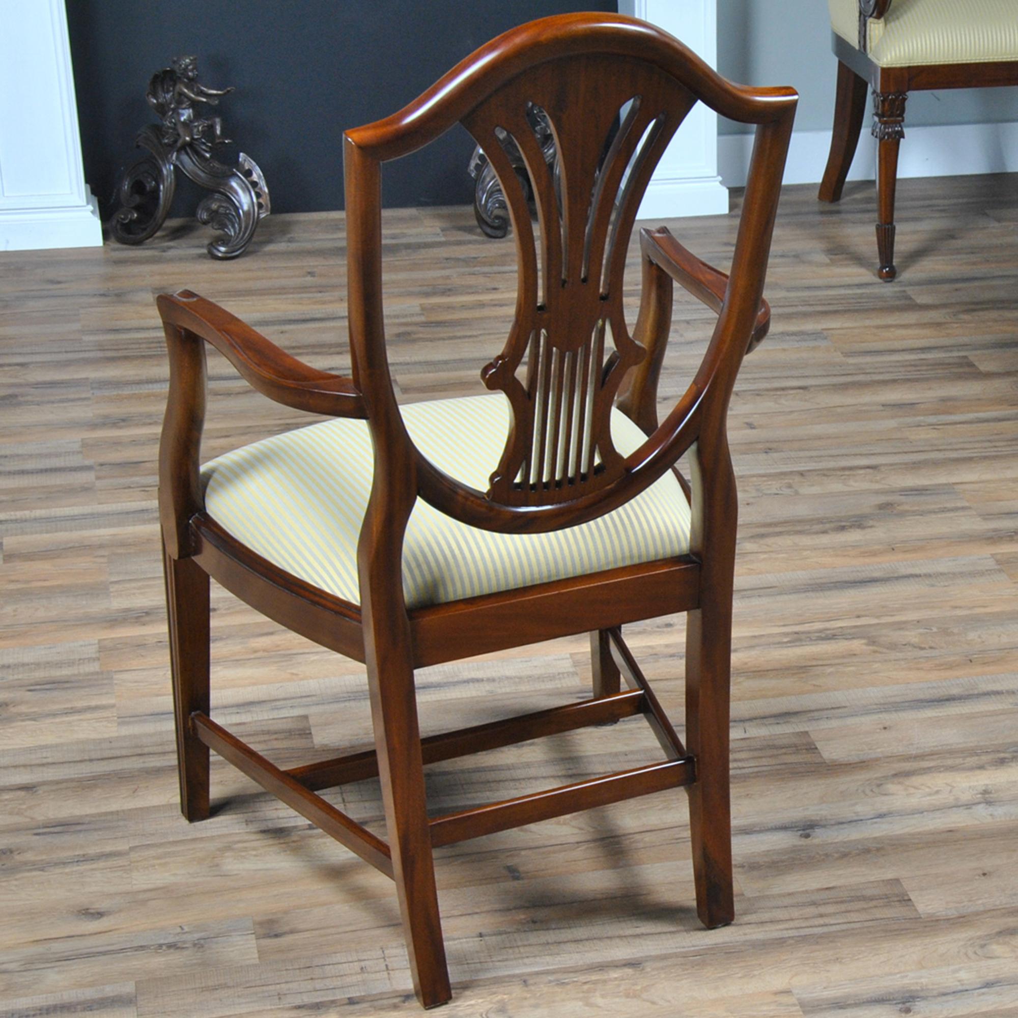 Inlaid Shield Back Chairs, Set of 10 For Sale 2