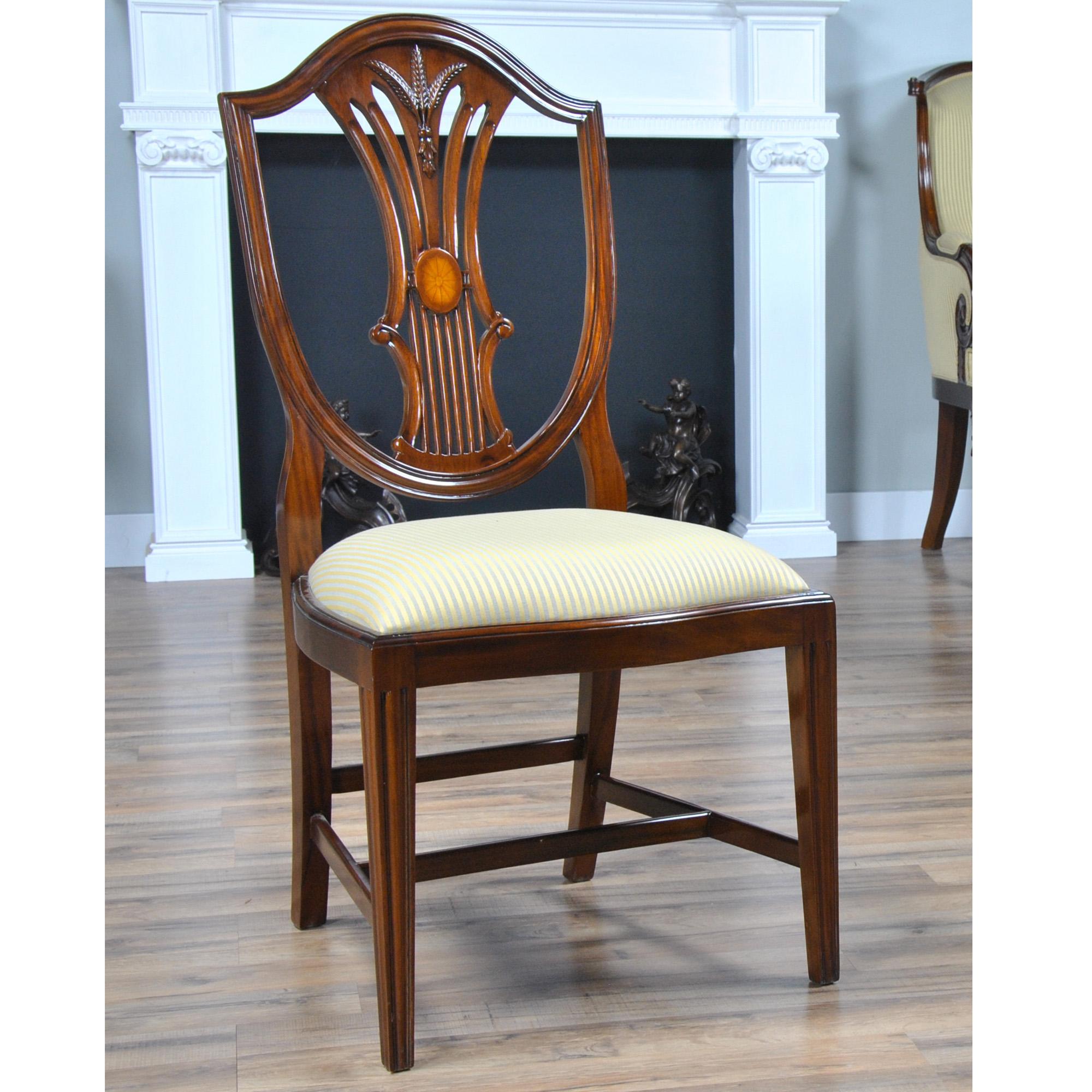 Inlaid Shield Back Chairs, Set of 10 For Sale 3