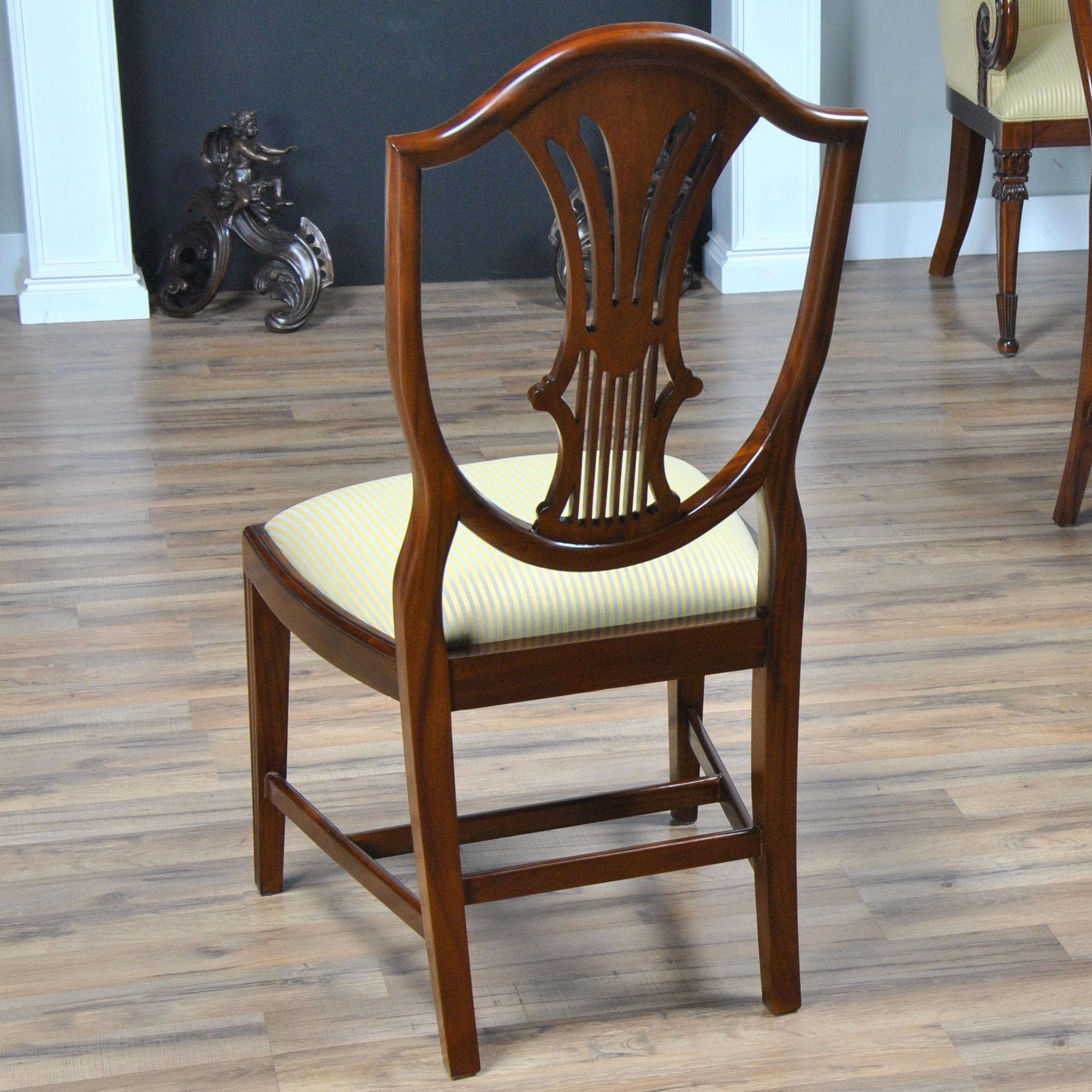 Inlaid Shield Back Chairs, Set of 10 For Sale 8