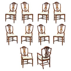 Inlaid Shield Back Chairs, Set of 10