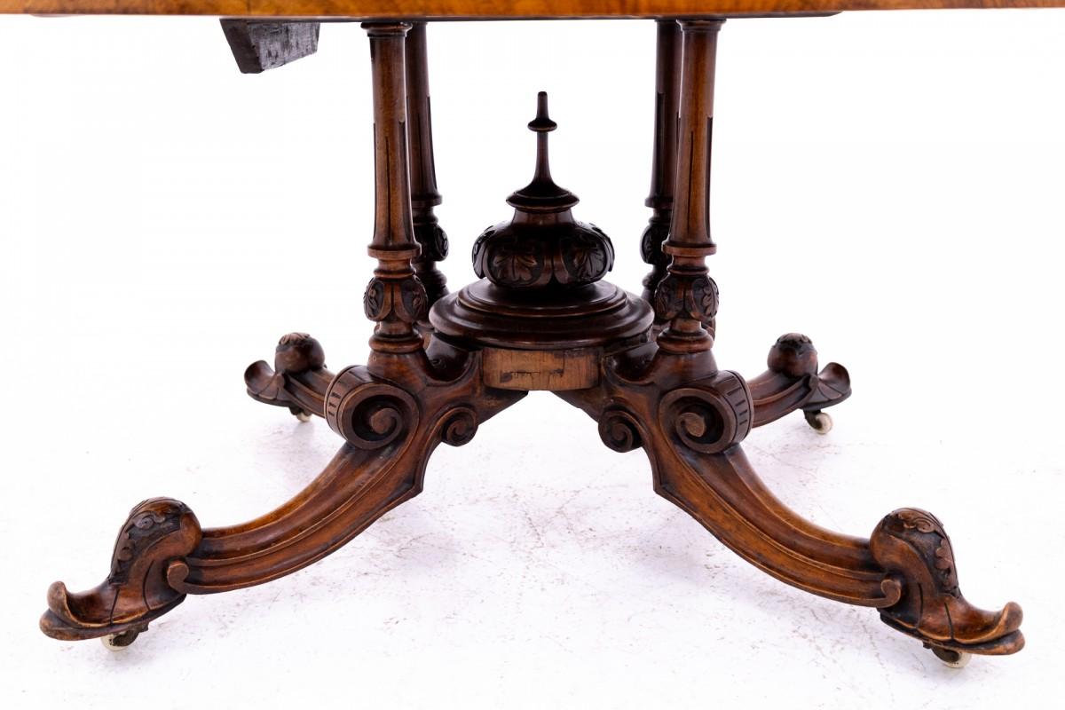 Walnut Inlaid table, Western Europe, late 19th century. For Sale