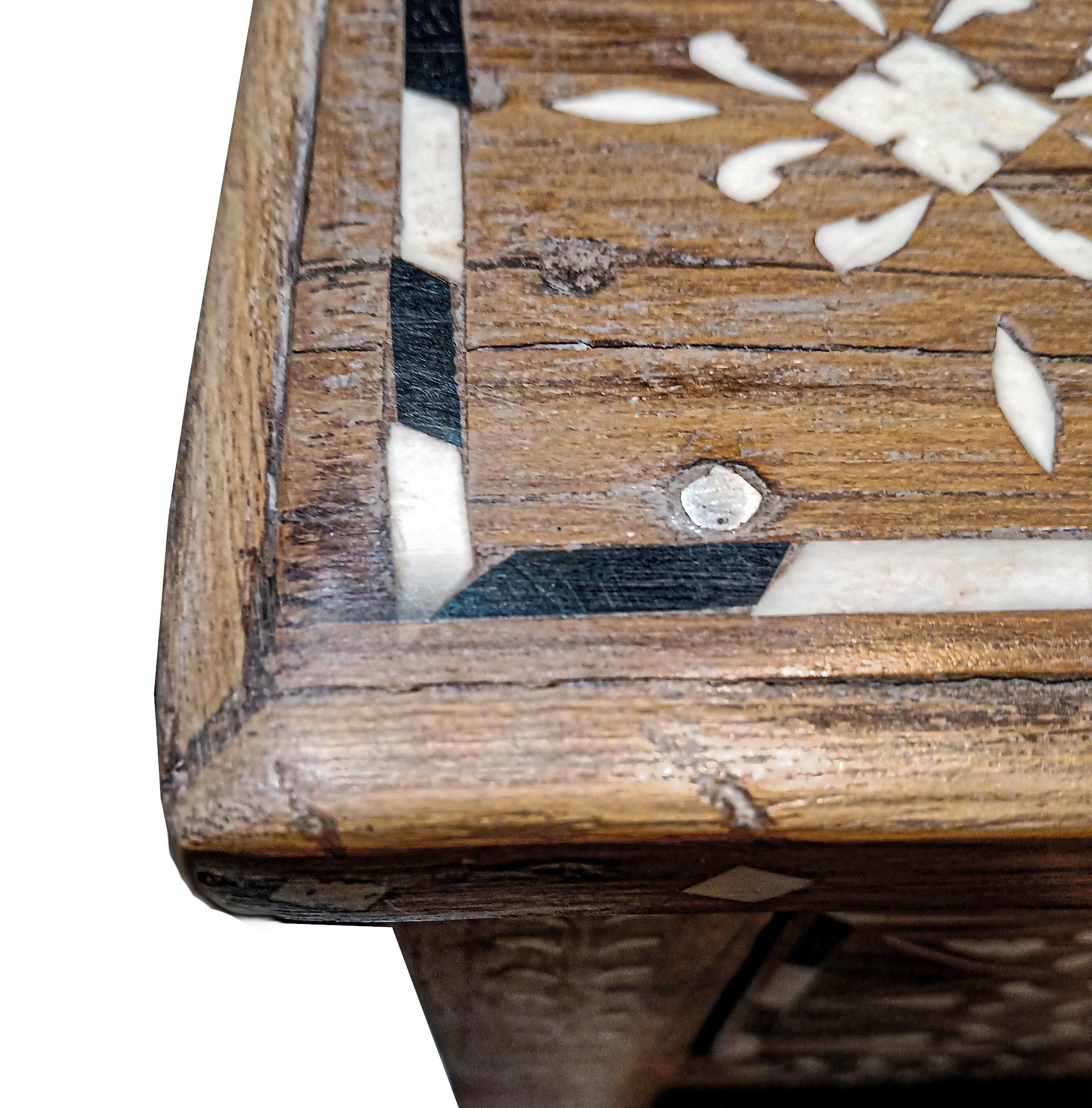 Inlaid Teak Writing Desk from India For Sale 3