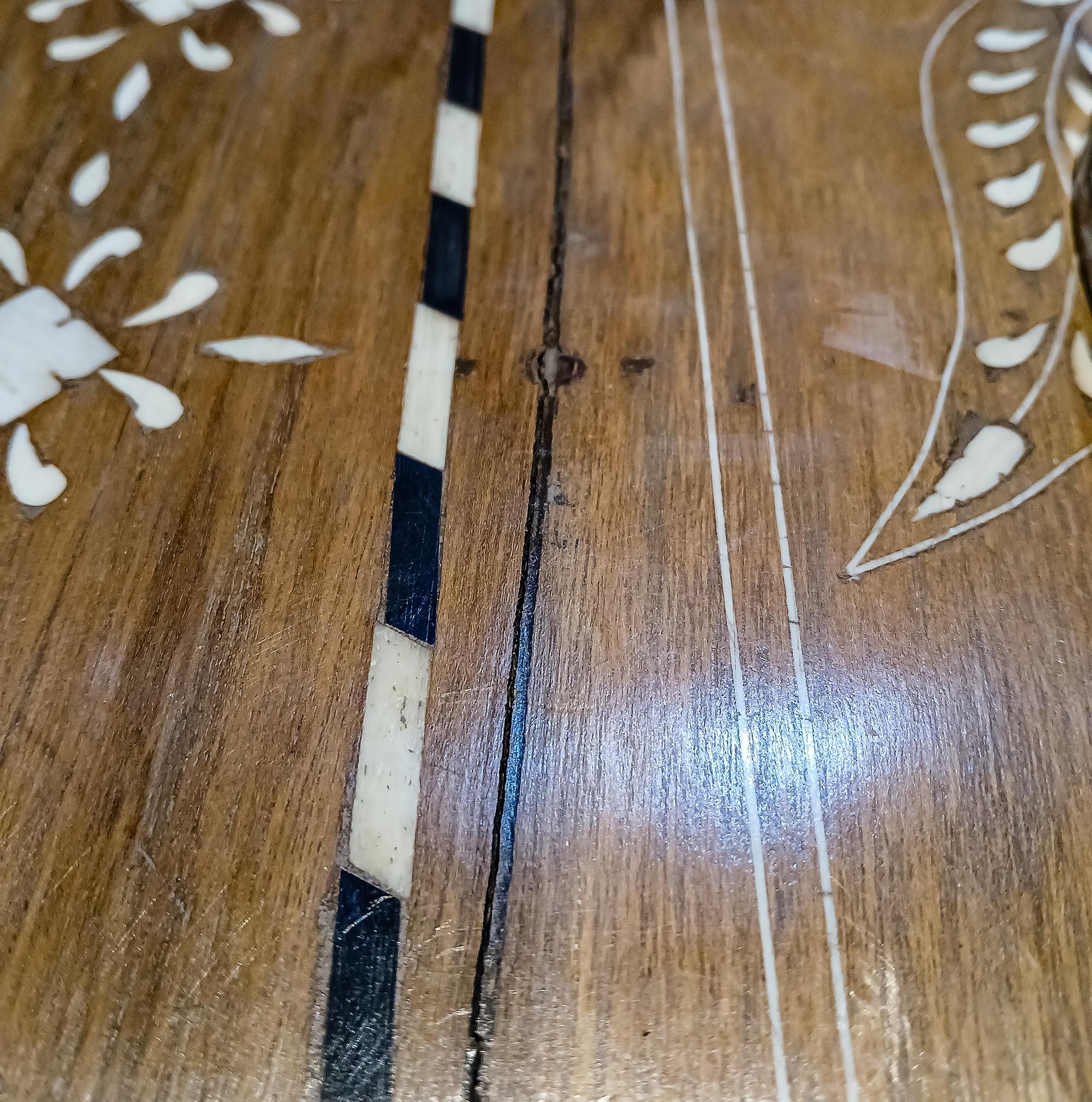 Inlaid Teak Writing Desk from India For Sale 6