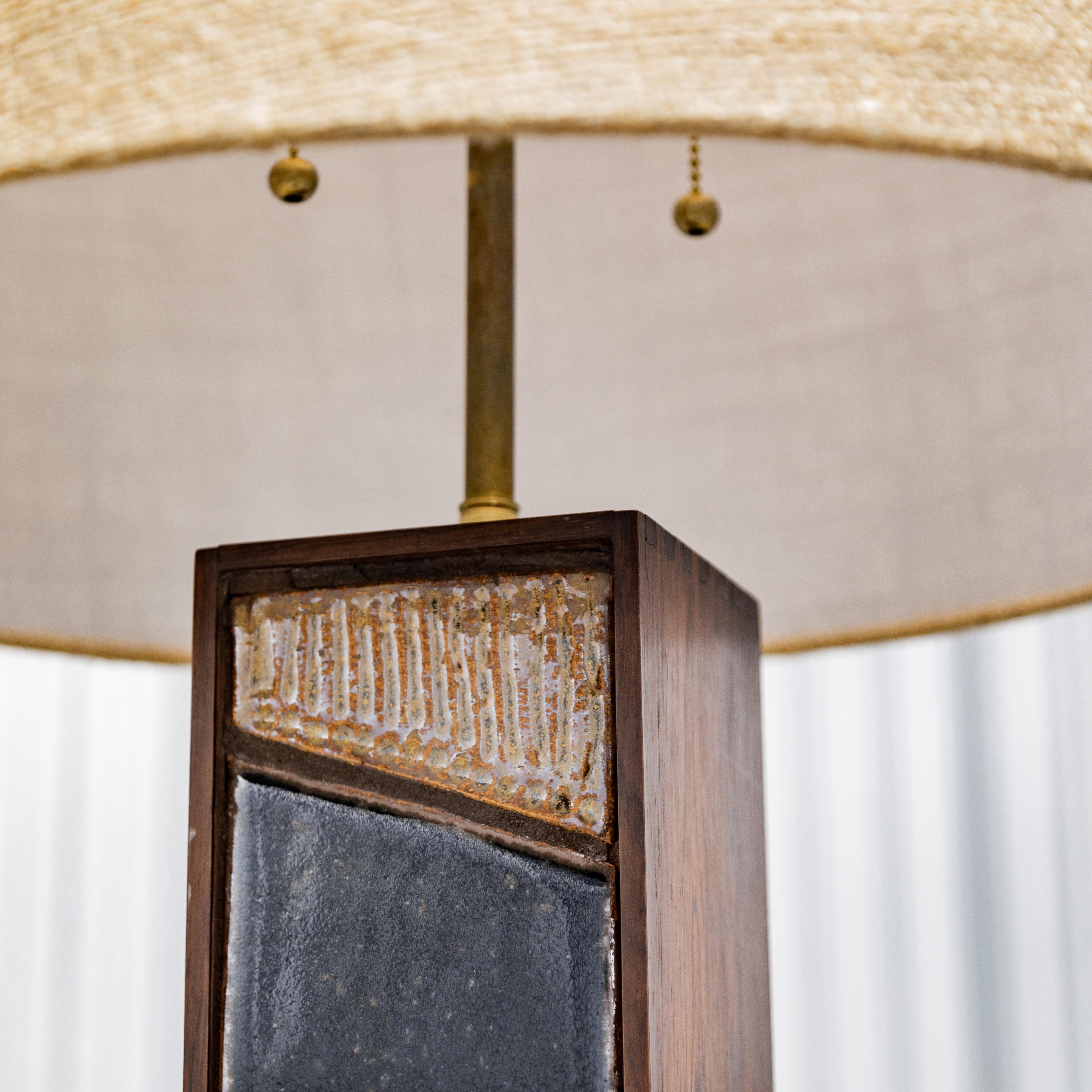 Inlaid Tile Table Lamp For Sale 1