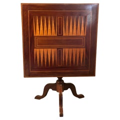 Table de Backgammon à plateau basculant en marqueterie