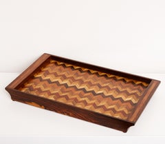 Inlaid Tray with Chevron Pattern by Don Shoemaker for Señal