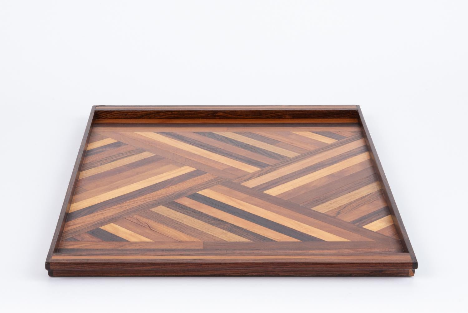 Mexican Don Shoemaker for Senal Inlaid Tray with Diamond Pattern