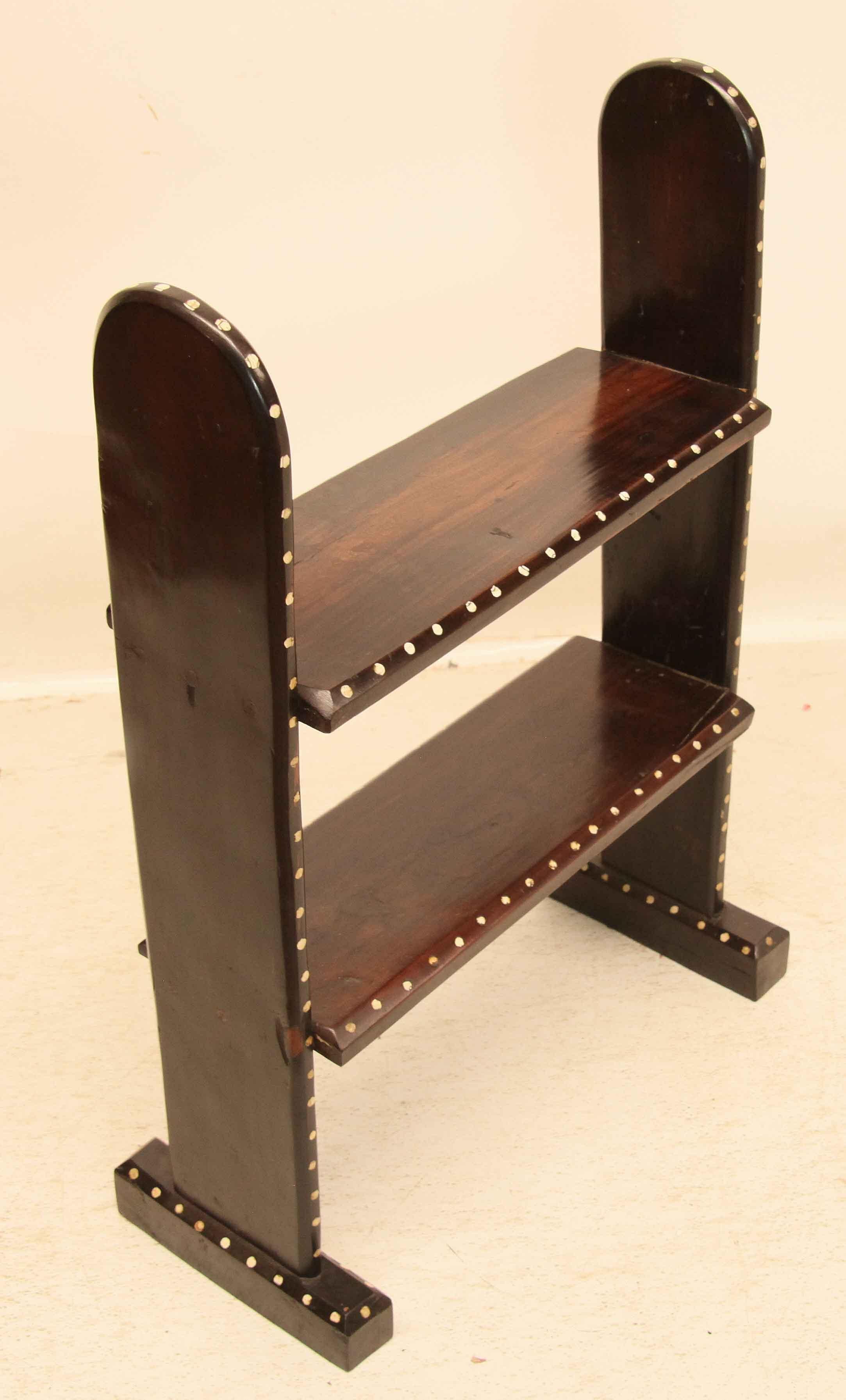 Congolese Inlaid Two Tier Shelf For Sale