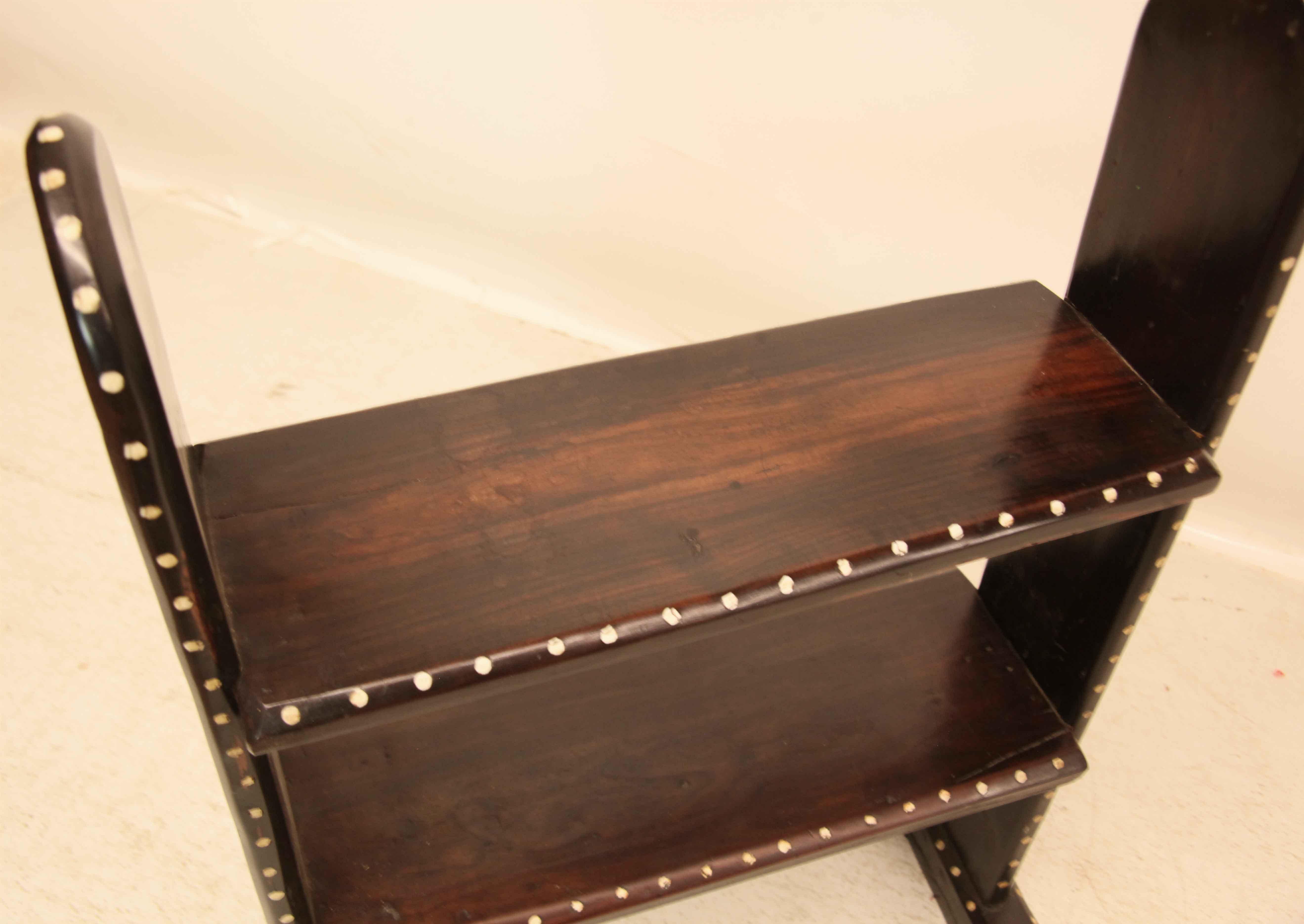 Inlaid Two Tier Shelf In Good Condition For Sale In Wilson, NC