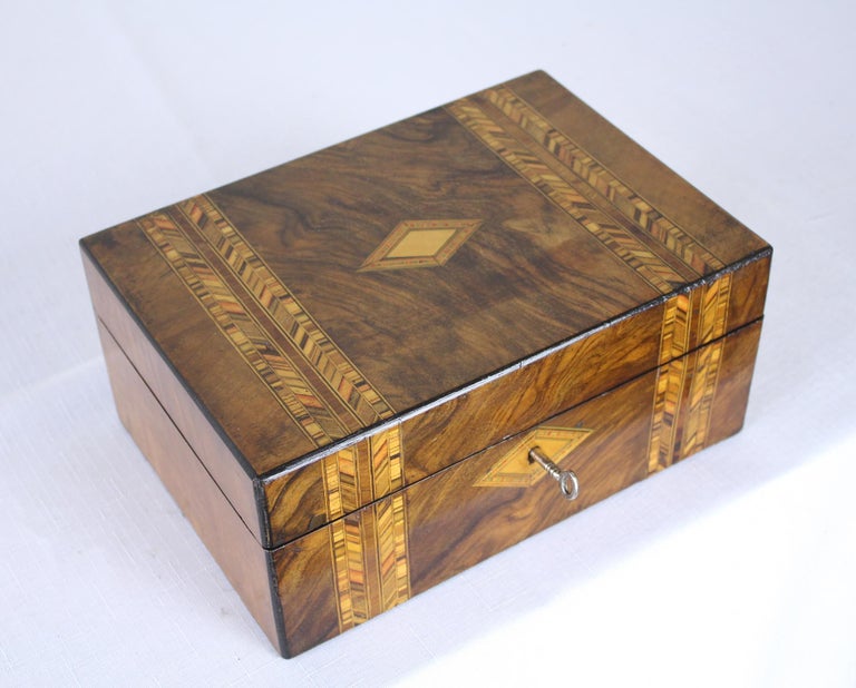 Inlaid Victorian Multi Wood Jewelry Box at 1stDibs