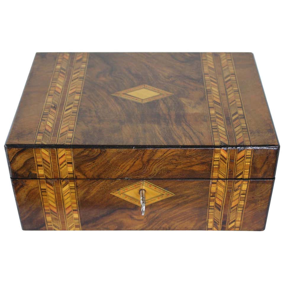 Inlaid Victorian Multi Wood Jewelry Box at 1stDibs