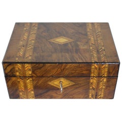 Antique Inlaid Victorian Multi Wood Jewelry Box