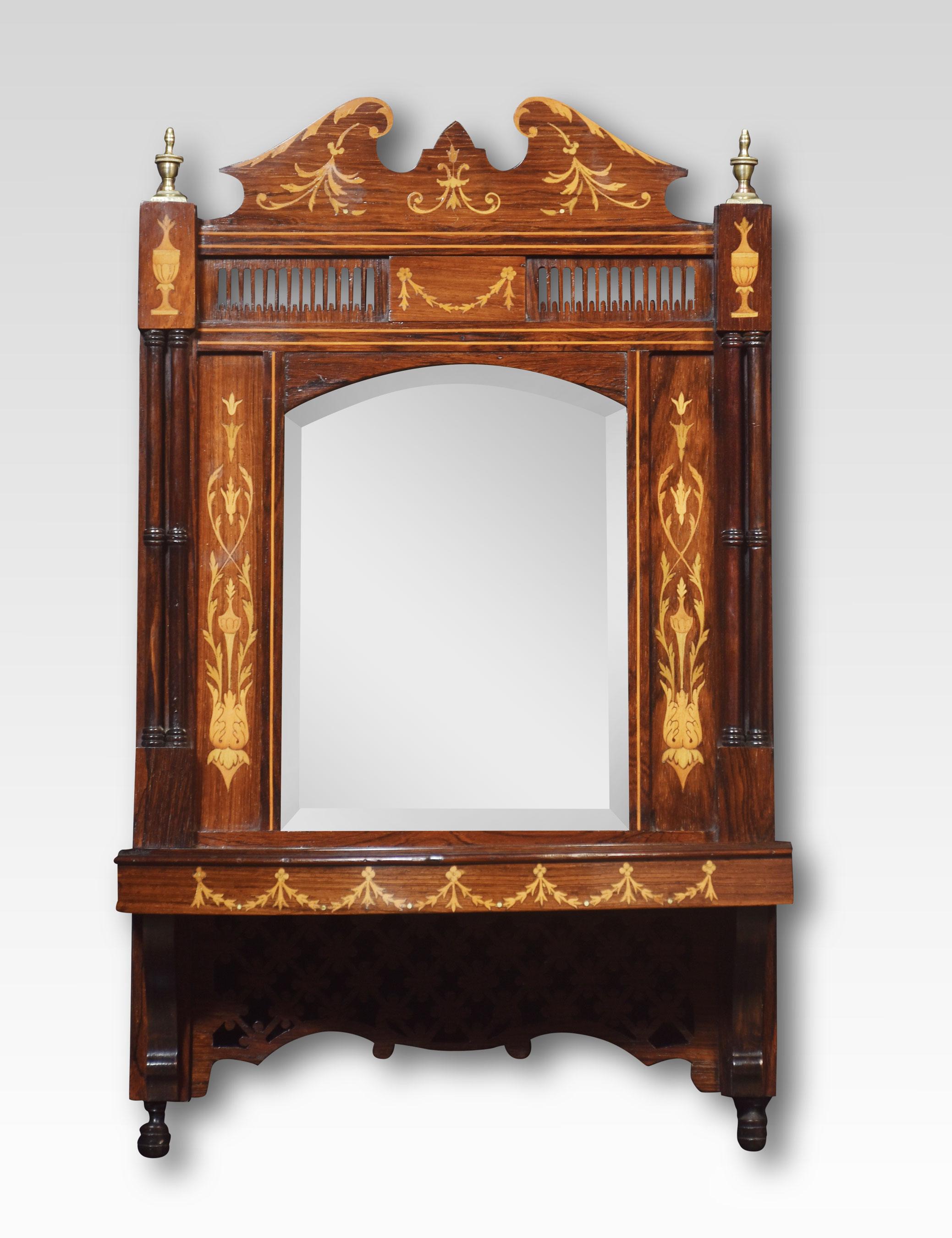 19th Century Inlaid Wall Mirror For Sale