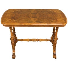 Inlaid Walnut Antique Victorian Side Table