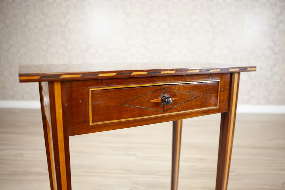 Inlaid Walnut Side Table, Late 19th Century For Sale 4