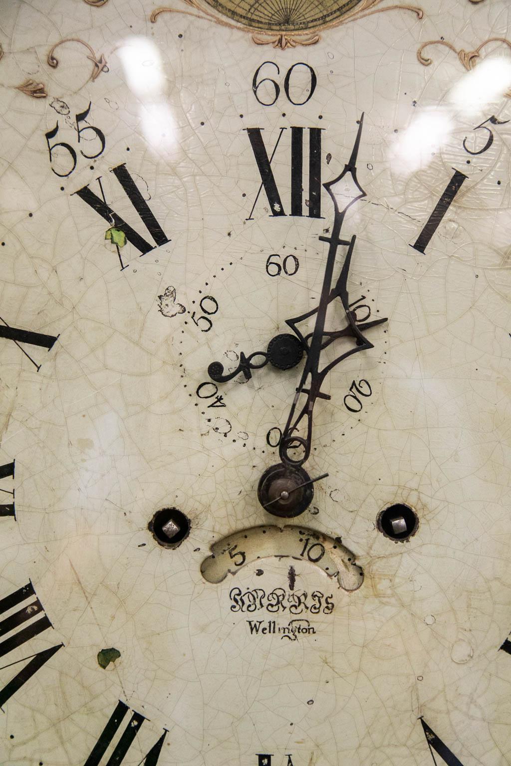 English Inlaid Wellington Grandfather Clock