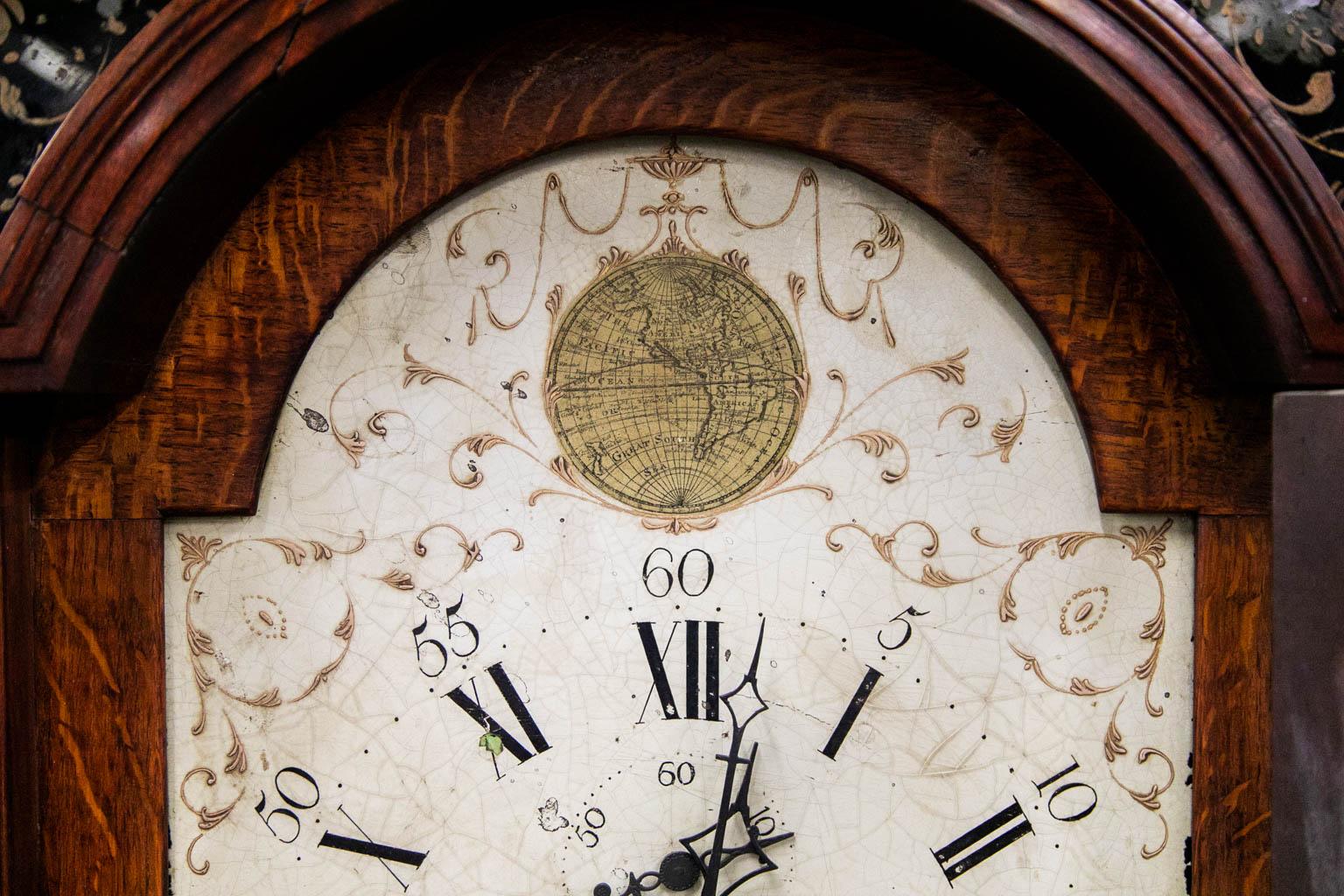 Brass Inlaid Wellington Grandfather Clock