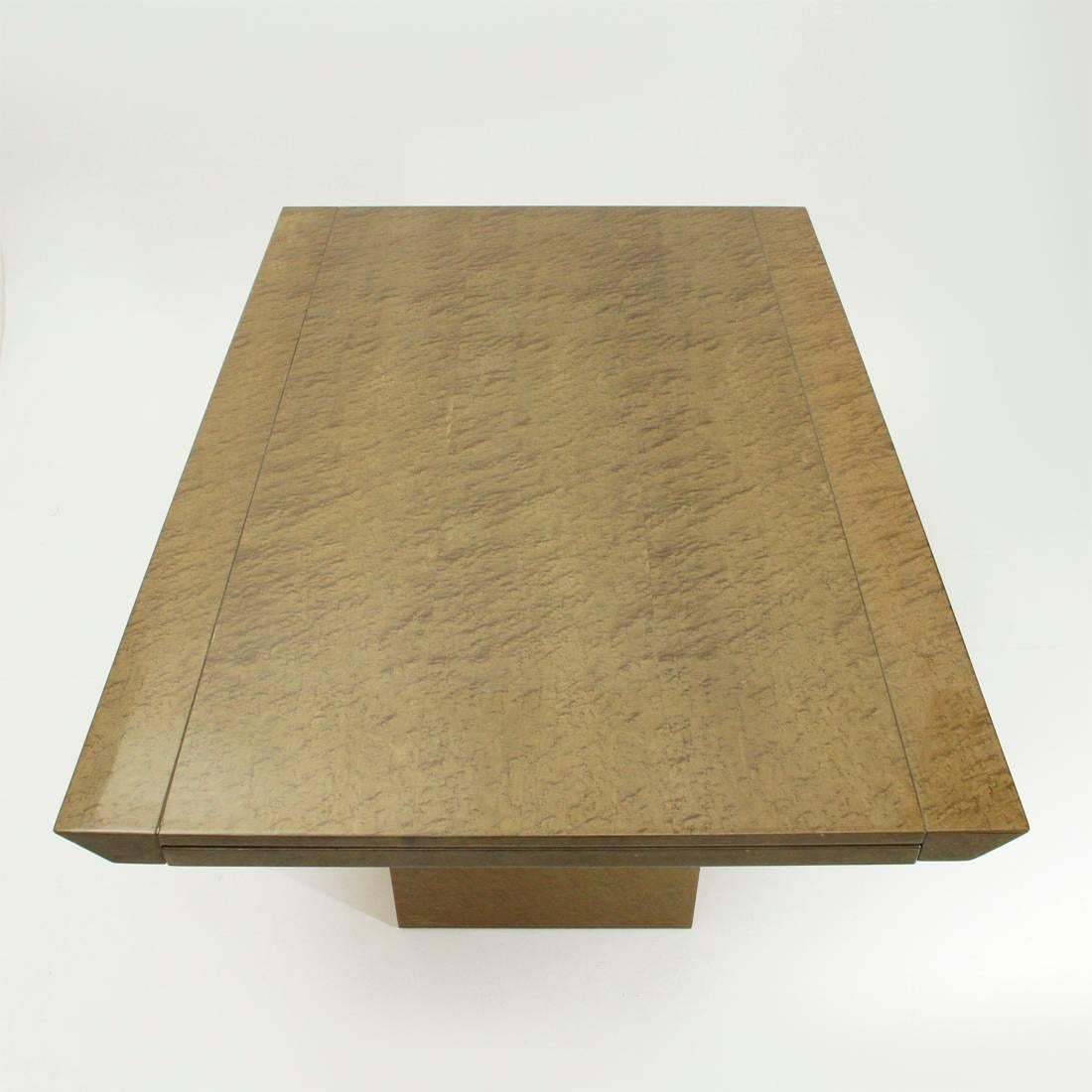 Mid-Century Modern Inlay Extendable Table by Giovanni Offredi for Saporiti, 1980s