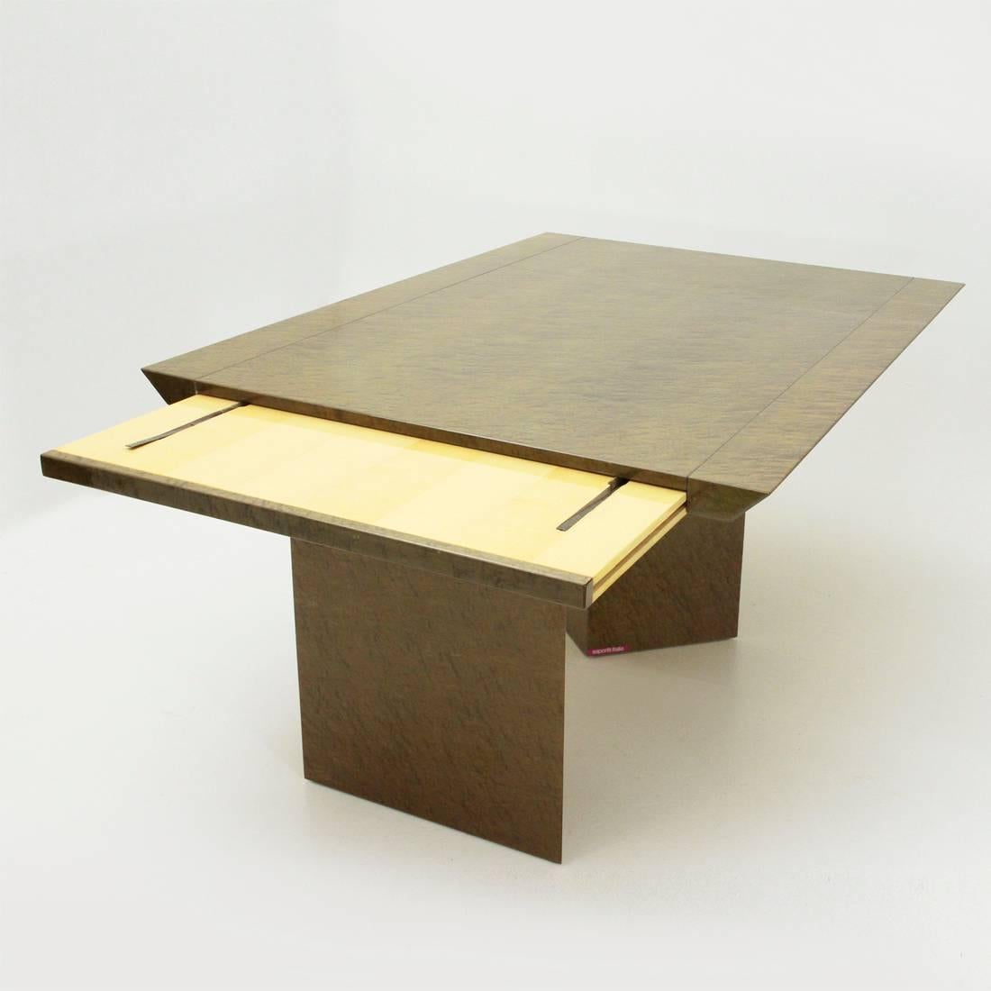 Inlay Extendable Table by Giovanni Offredi for Saporiti, 1980s In Good Condition In Savona, IT