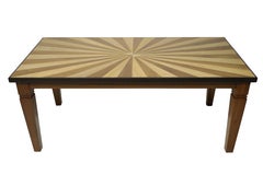 Inlay Sunburst Specimen Wood Coffee or Cocktail Table