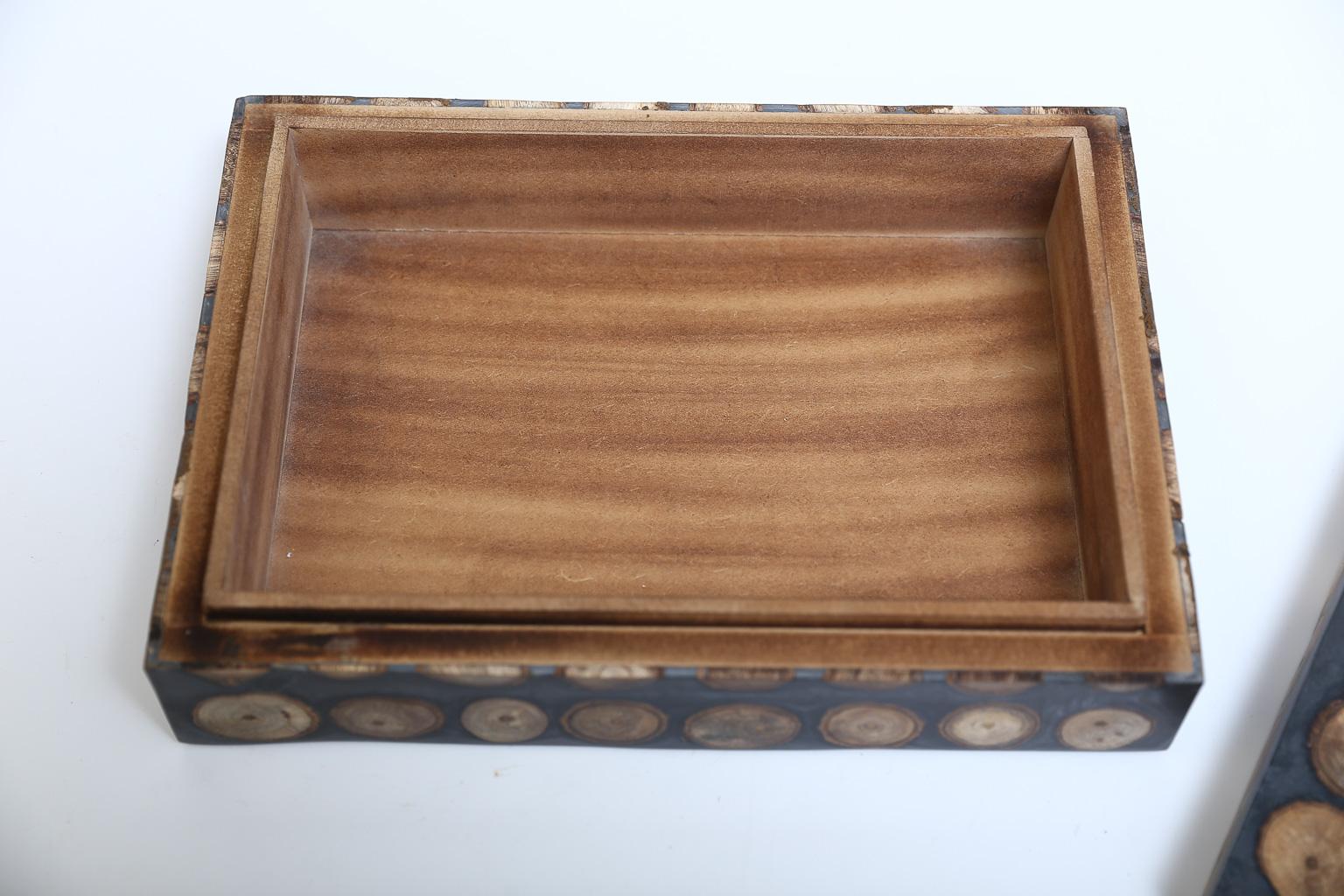 Contemporary Inlay Wooden Box For Sale