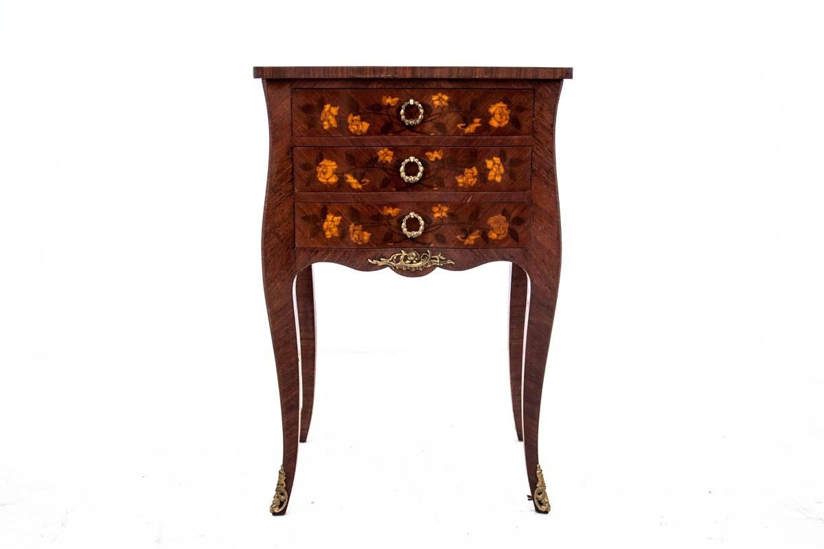 Swedish Inlayed Antique Chest of Drawers, Bedside Table