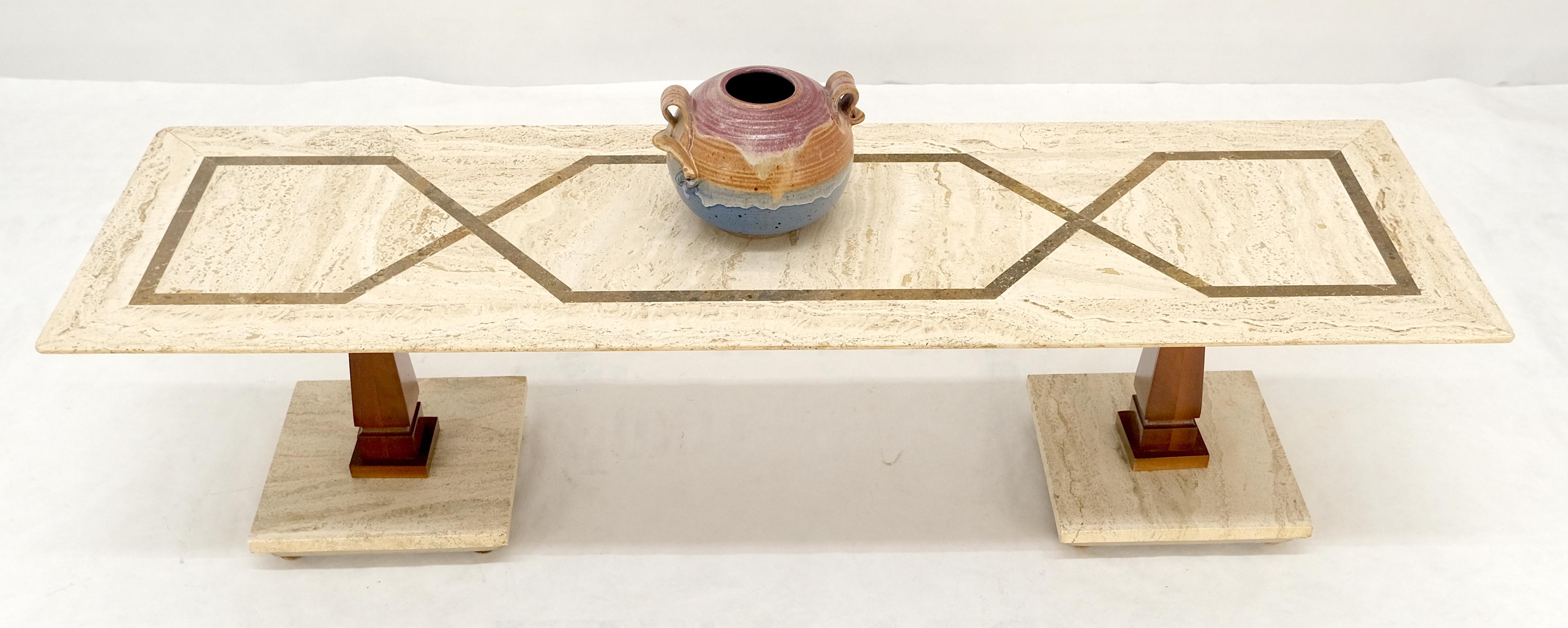 Table basse en travertin incrusté 18x60