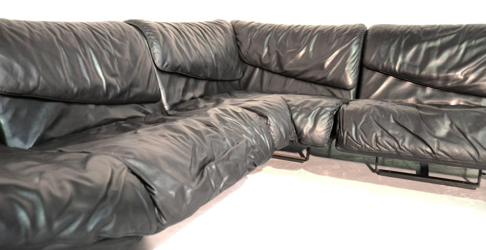 Inmotion Leather Corner Sofa by De Sede of Switzerland, 1970s In Good Condition For Sale In Fen Drayton, Cambridgeshire