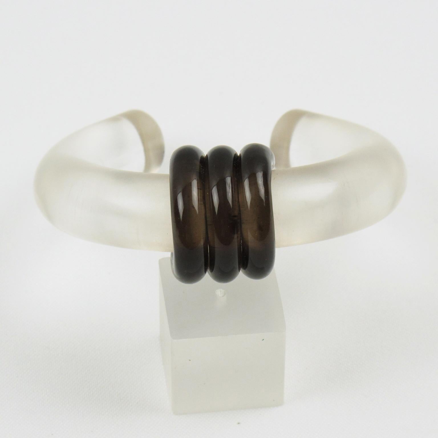 Women's or Men's Inna Cytrine Frosted Lucite Cuff Bracelet