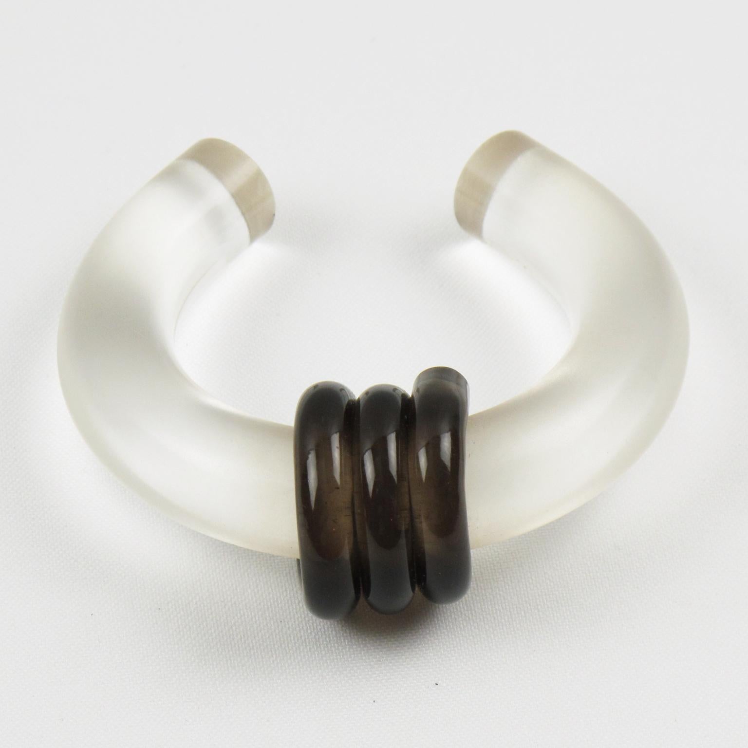 Inna Cytrine Frosted Lucite Cuff Bracelet 1
