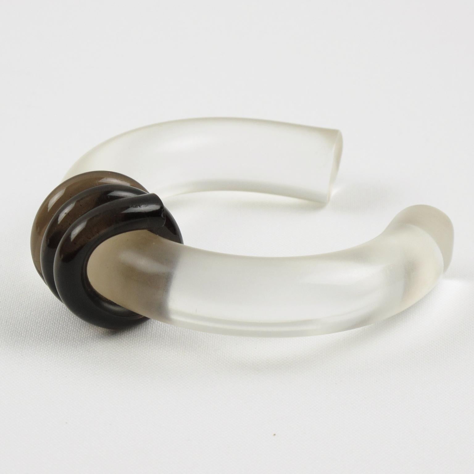 Inna Cytrine Frosted Lucite Cuff Bracelet 2